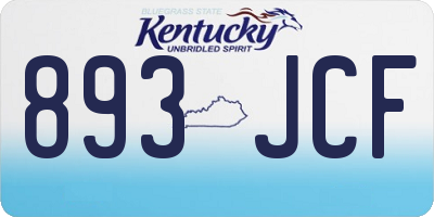 KY license plate 893JCF