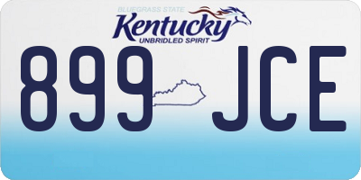 KY license plate 899JCE