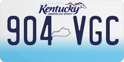 KY license plate 904VGC