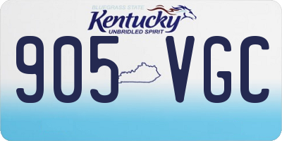 KY license plate 905VGC