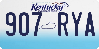 KY license plate 907RYA