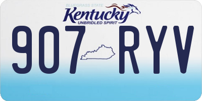 KY license plate 907RYV