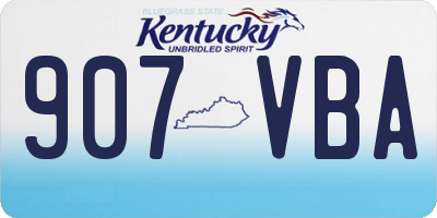 KY license plate 907VBA
