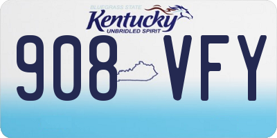 KY license plate 908VFY