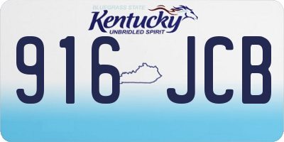 KY license plate 916JCB