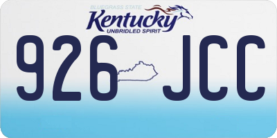KY license plate 926JCC