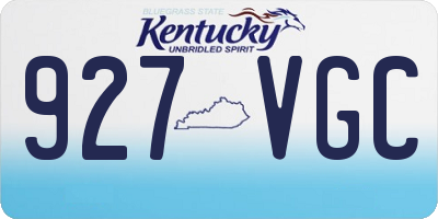 KY license plate 927VGC