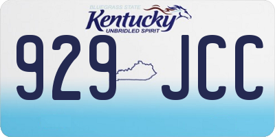 KY license plate 929JCC