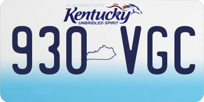 KY license plate 930VGC
