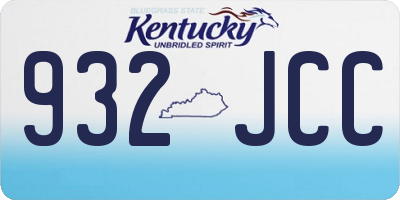 KY license plate 932JCC