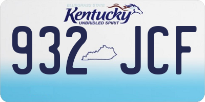 KY license plate 932JCF