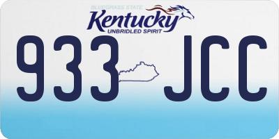 KY license plate 933JCC
