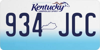 KY license plate 934JCC