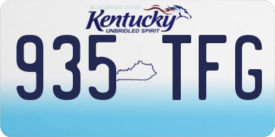 KY license plate 935TFG