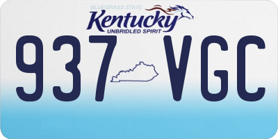 KY license plate 937VGC