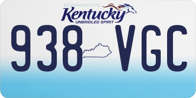 KY license plate 938VGC