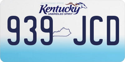 KY license plate 939JCD