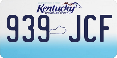 KY license plate 939JCF
