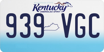 KY license plate 939VGC