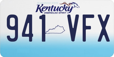 KY license plate 941VFX