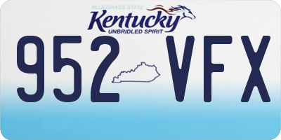 KY license plate 952VFX