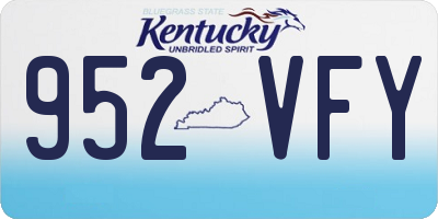 KY license plate 952VFY