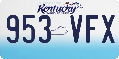 KY license plate 953VFX