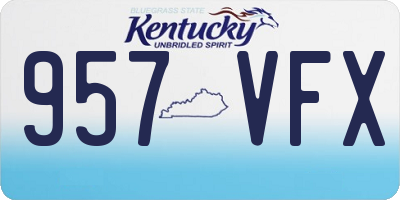 KY license plate 957VFX