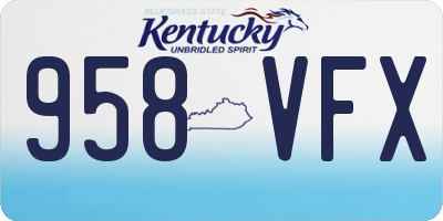 KY license plate 958VFX