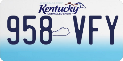 KY license plate 958VFY