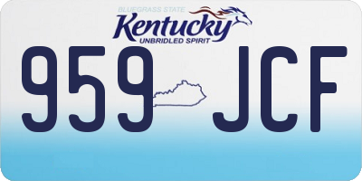 KY license plate 959JCF