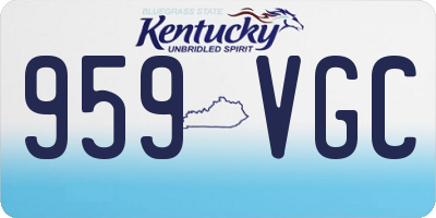 KY license plate 959VGC
