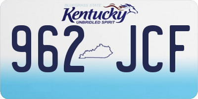 KY license plate 962JCF