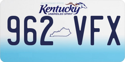 KY license plate 962VFX