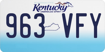 KY license plate 963VFY