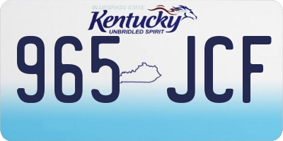 KY license plate 965JCF