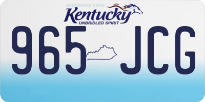 KY license plate 965JCG