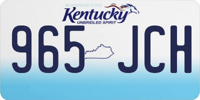 KY license plate 965JCH