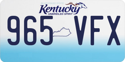 KY license plate 965VFX