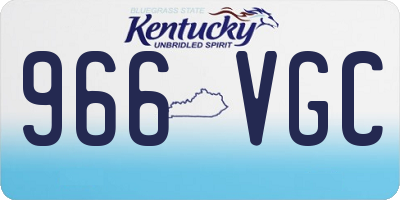 KY license plate 966VGC