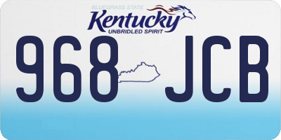 KY license plate 968JCB