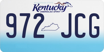 KY license plate 972JCG