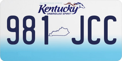 KY license plate 981JCC