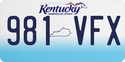KY license plate 981VFX