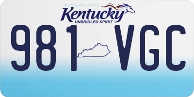 KY license plate 981VGC