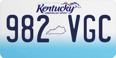 KY license plate 982VGC