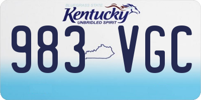 KY license plate 983VGC