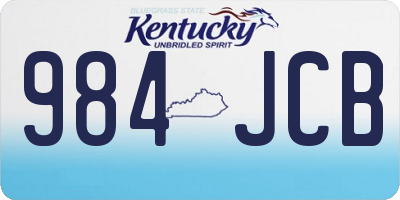 KY license plate 984JCB