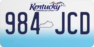 KY license plate 984JCD