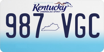 KY license plate 987VGC